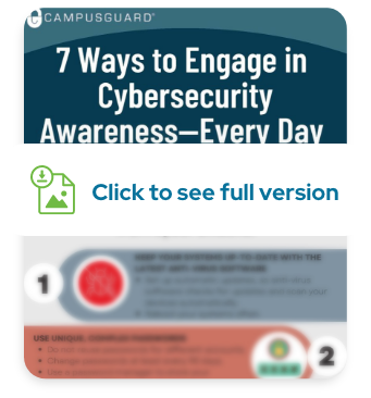 7 ways to engage in cybersecurity awareness every day infographic