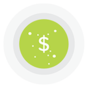 A green circle with a dollar symbol in the center