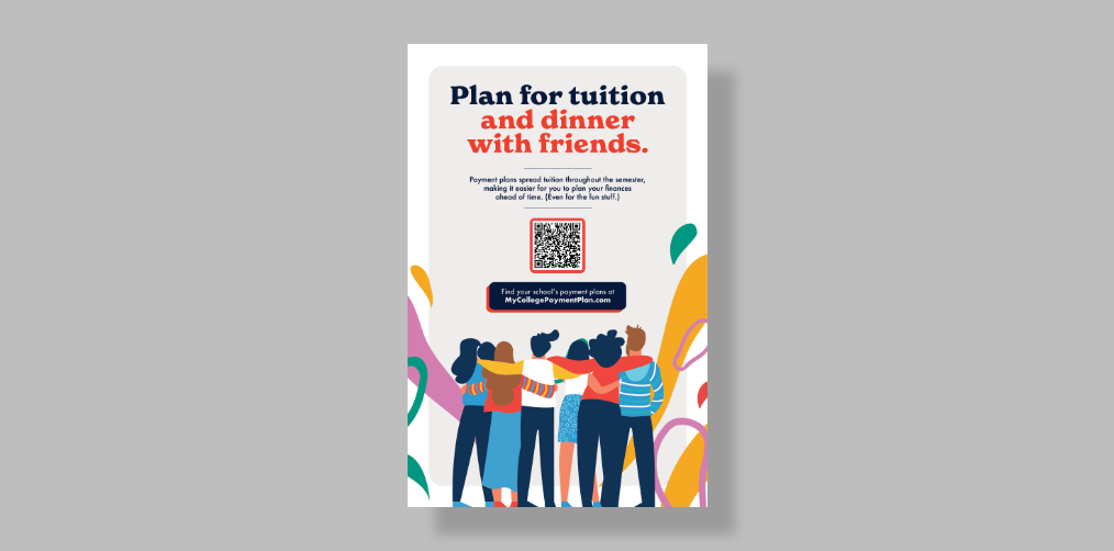 Screenshot of a poster that encourages students to plan tuition and dinner with friends.