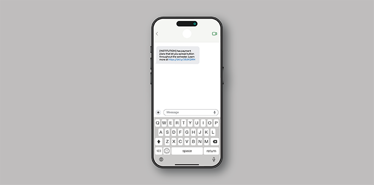 A cell phone screenshot with text regarding payment options
