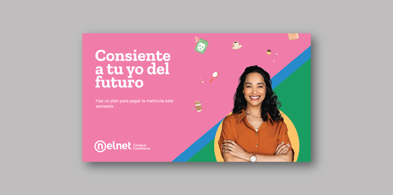 A screenshot of a PowerPoint template with Spanish text at the top mentioning how to treat your future self