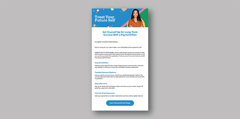Treat your future self marketing email template