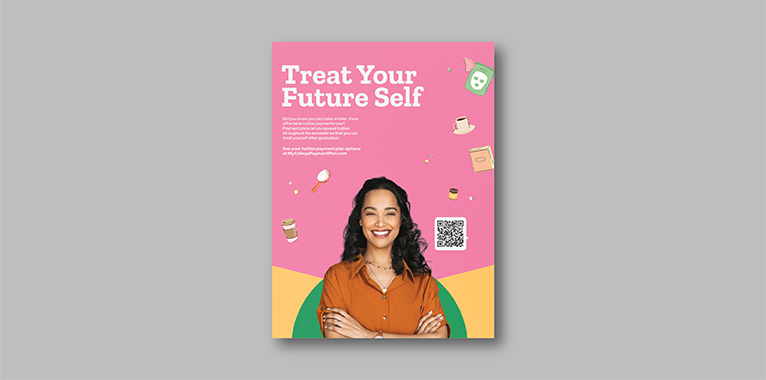 Screenshot of Poster with text at the top explaining how to treat your future self