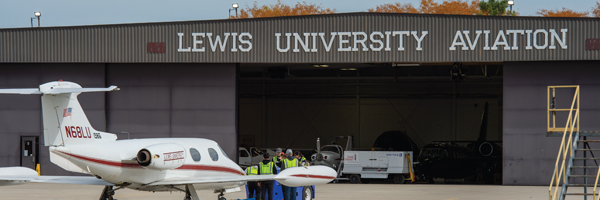 Lewis University Aviation hangar