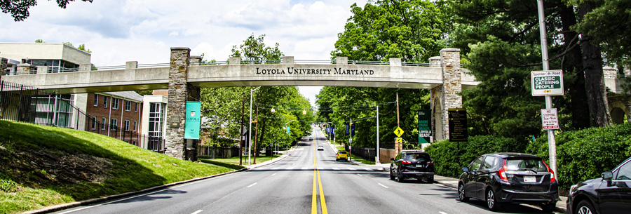Overpass bridge at Loyola University Maryland
