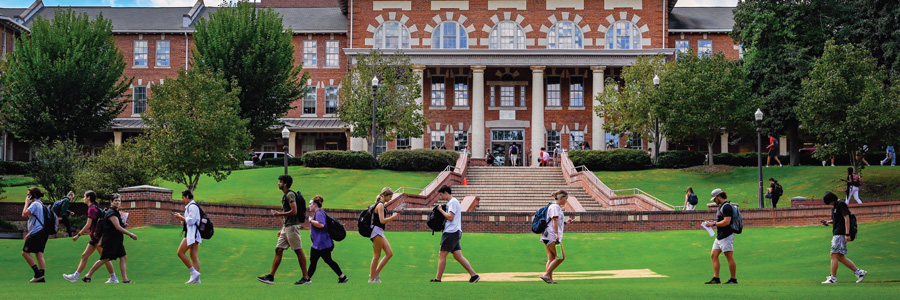 students walking to class at North Carolina State University