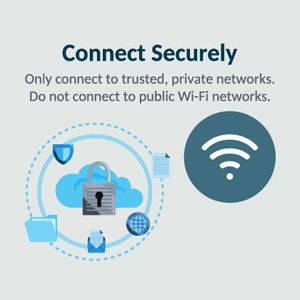 Connect securely above a wifi icon