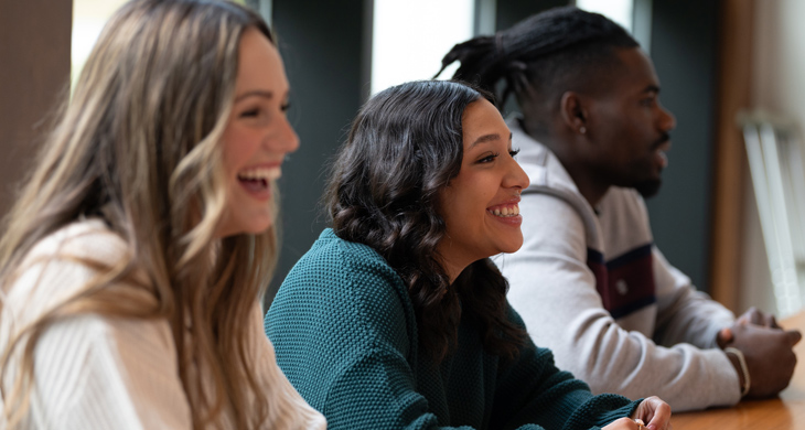 New England College students having a conversation