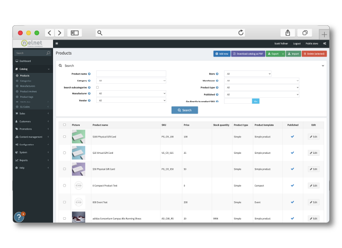 A Nelnet Campus Commerce Storefront dashboard view of a products details page